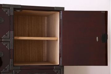 中古　仙台民芸箪笥(仙台箪笥)　欅産業　KB-34D　木地呂塗り　衣装箪笥(定価1117800円)