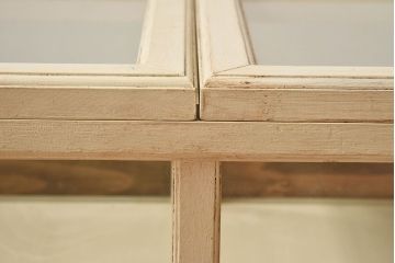 アンティーク雑貨　アンティークペイント　小さな卓上ガラスケース(コレクションケース)(1)