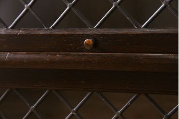 アンティーク家具　珍しいデザイン!ステンドグラス扉の引き出し付きスタッキングブックケース(書棚、本棚、本箱)