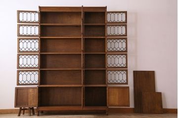 アンティーク家具　特注品　特大サイズ　極めて珍しい!迫力あるデザインのスタッキングブックケース(書棚、本棚、本箱)