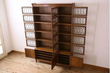 アンティーク家具　特注品　特大サイズ　極めて珍しい!迫力あるデザインのスタッキングブックケース(書棚、本棚、本箱)
