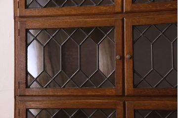 アンティーク家具　特注品　特大サイズ　極めて珍しい!迫力あるデザインのスタッキングブックケース(書棚、本棚、本箱)