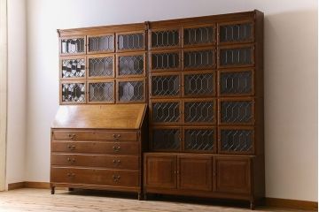 アンティーク家具　特注品　特大サイズ　極めて珍しい!迫力あるデザインのスタッキングブックケース(書棚、本棚、本箱)