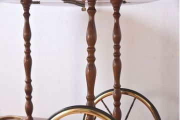 アンティーク雑貨　イタリアビンテージ　優雅な象嵌の細工が美しいトロリー(ワゴン)