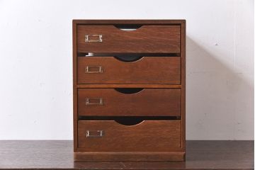 アンティーク家具　ナラ材　アンティーク　小ぶりでかわいい古い両面小引き出し