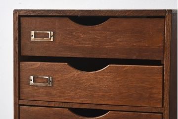 アンティーク家具　ナラ材　アンティーク　小ぶりでかわいい古い両面小引き出し