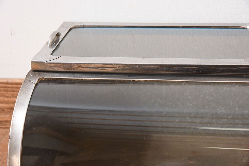 レトロ家具　和製アンティーク　レトロな味わい　シャビーな魅力の駄菓子屋さんブリキガラスケース