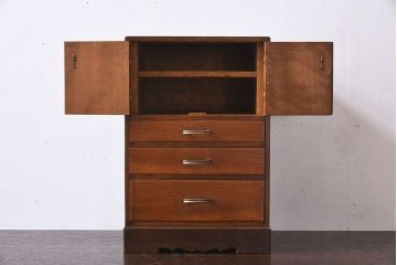 レトロ家具　昭和レトロ　観音扉付き!小さなアンティーク小引き出し