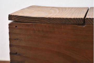 アンティーク雑貨　昭和レトロ　古い味わいのあるアンティーク木箱(収納箱・道具箱)