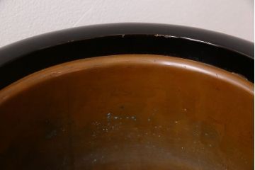 アンティーク雑貨　木製!和製アンティーク　なめらかな光沢が美しい丸火鉢