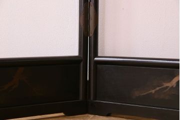 アンティーク雑貨　アンティーク　古民具・骨董　鶴と松の屏風衣桁