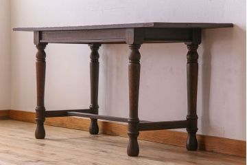 アンティーク家具　大正ロマン　和製アンティーク　古い木製の横長作業台