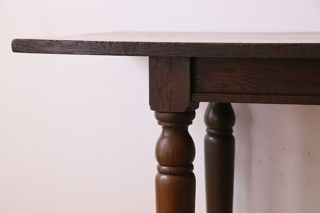 アンティーク家具　大正ロマン　和製アンティーク　古い木製の横長作業台