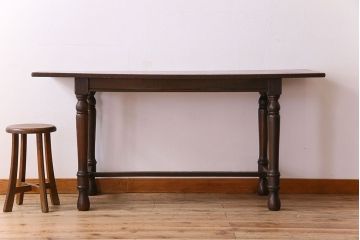 アンティーク家具　大正ロマン　和製アンティーク　古い木製の横長作業台