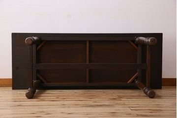 アンティーク家具　大正ロマン　和製アンティーク　古い木製の横長作業台