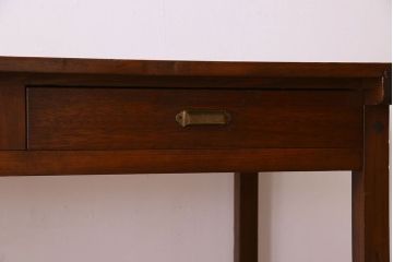 アンティーク家具　両面引き出し付き　アンティーク　古い木製のシンプルな作業台(平机・テーブル)