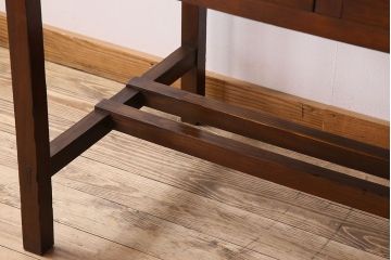 アンティーク家具　両面引き出し付き　アンティーク　古い木製のシンプルな作業台(平机・テーブル)