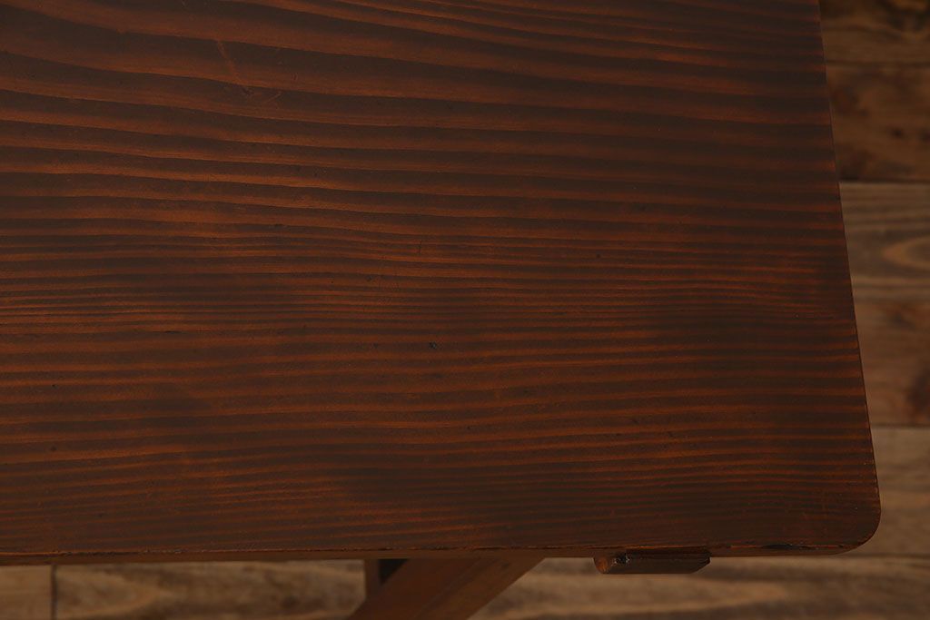 アンティーク家具　両面引き出し付き　アンティーク　古い木製のシンプルな作業台(平机・テーブル)