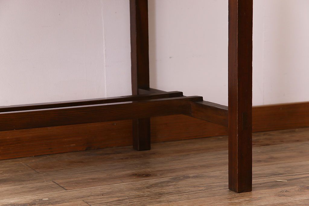 アンティーク家具　両面引き出し付き　アンティーク　古い木製のシンプルな作業台(平机・テーブル)