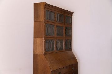 アンティーク家具　特注品　特大サイズ　Minty Oxford(ミンティ オックスフォード)社製!スタッキングブックケース付きライティングビューロー
