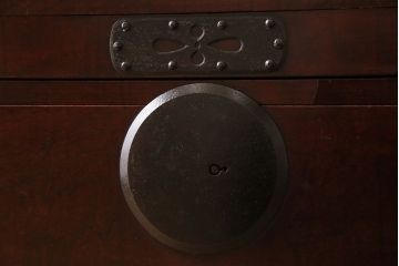 アンティーク家具　明治大正期　古民具・骨董　玉杢!前面欅材の上品な重ね箪笥