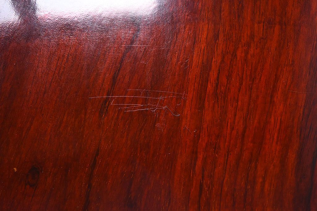 アンティーク雑貨　民芸家具　一枚板!木味のぬくもりがある花梨材の小さな花台(カリン材)