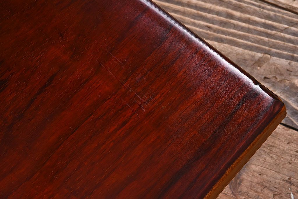 アンティーク雑貨　民芸家具　一枚板!木味のぬくもりがある花梨材の小さな花台(カリン材)