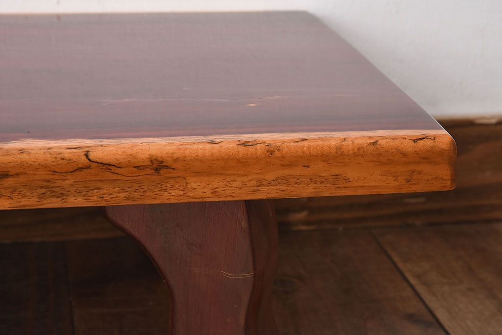 アンティーク雑貨　民芸家具　一枚板!木味のぬくもりがある花梨材の小さな花台(カリン材)