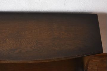 ビンテージ　神戸家具　ナラ材製　こっくりとしたフォルムが上品なサイドテーブル(作業台)
