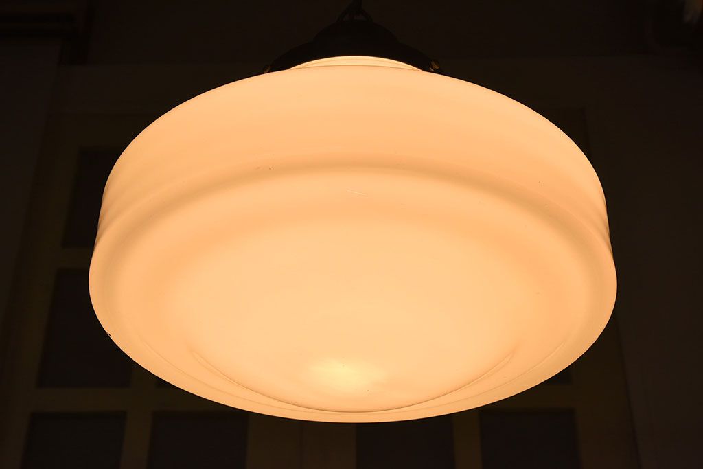 和製アンティーク　昭和レトロのおしゃれなガラスシェード照明(天井照明)