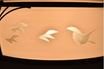 和製アンティーク　和モダン　透かし絵柄が美しいガラスシェード照明(天井照明)