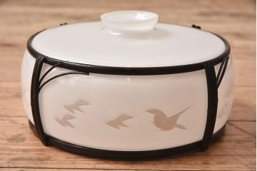 和製アンティーク　和モダン　透かし絵柄が美しいガラスシェード照明(天井照明)