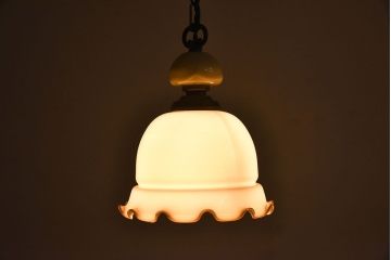 ビンテージ　ノスタルジックな雰囲気のガラスシェード照明(天井照明)