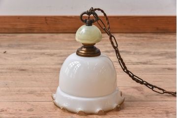 ビンテージ　ノスタルジックな雰囲気のガラスシェード照明(天井照明)