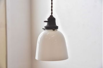 和製アンティーク　大正昭和期のレトロなガラスシェード照明(天井照明)