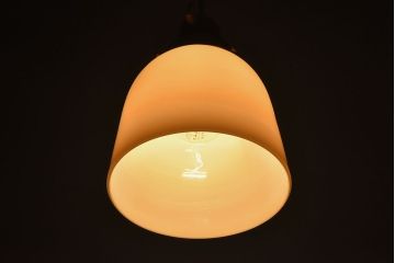 和製アンティーク　大正昭和期のレトロなガラスシェード照明(天井照明)