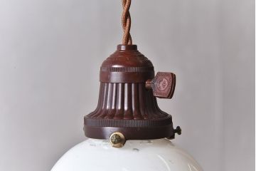 和製アンティーク　大正昭和期のレトロなガラスシェード照明(天井照明)