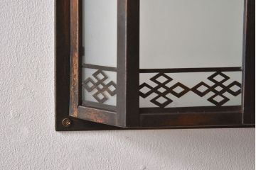 アンティーク　すりガラス入り!レトロモダンな壁掛け照明カバー(1)