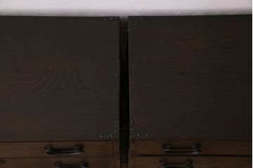 アンティーク家具　和製アンティーク　三方栗材　上品な重ね箪笥(衣装箪笥)