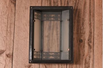 アンティーク　すりガラス入り!レトロモダンな壁掛け照明カバー(2)