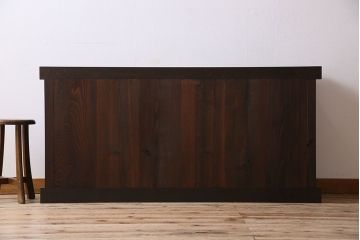 アンティーク家具　古民具・骨董　五尺　横桟戸の古い水屋箪笥サイドボード(リビングボード・テレビボード)