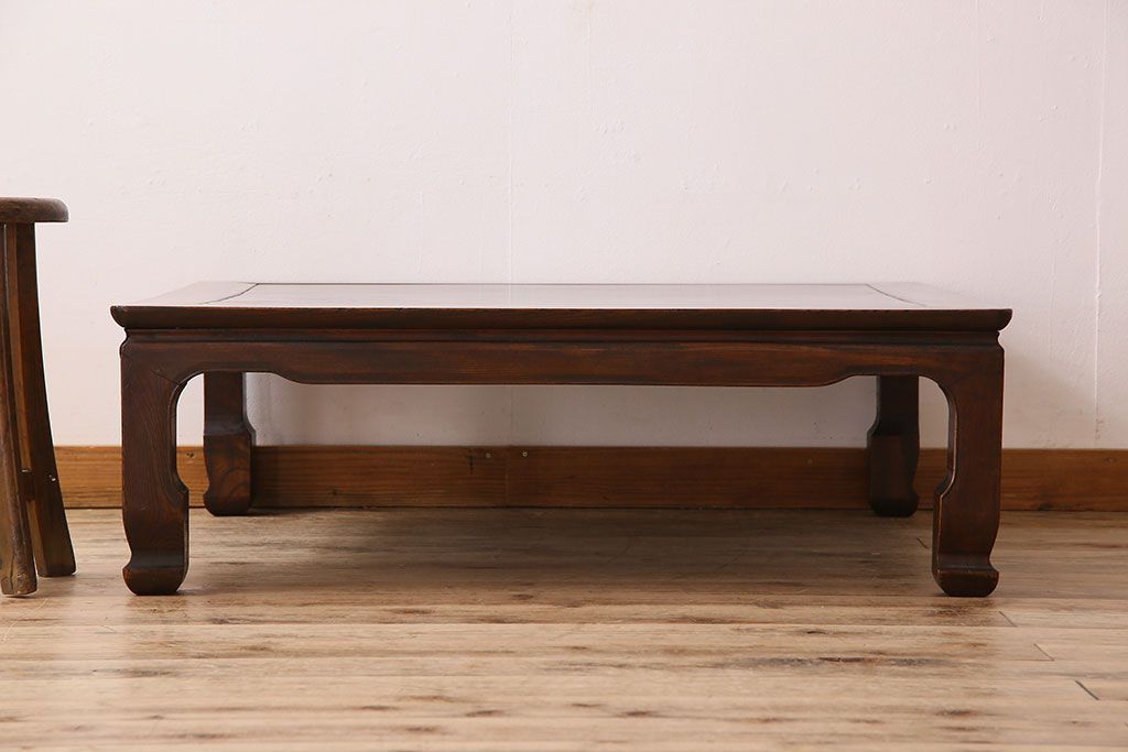アンティーク家具　和製アンティーク　総欅製の古い座卓(センターテーブル)(3)