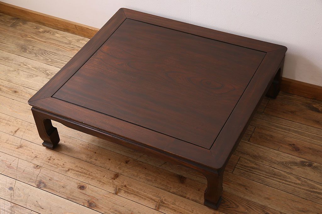 アンティーク家具　和製アンティーク　総欅製の古い座卓(センターテーブル)(3)