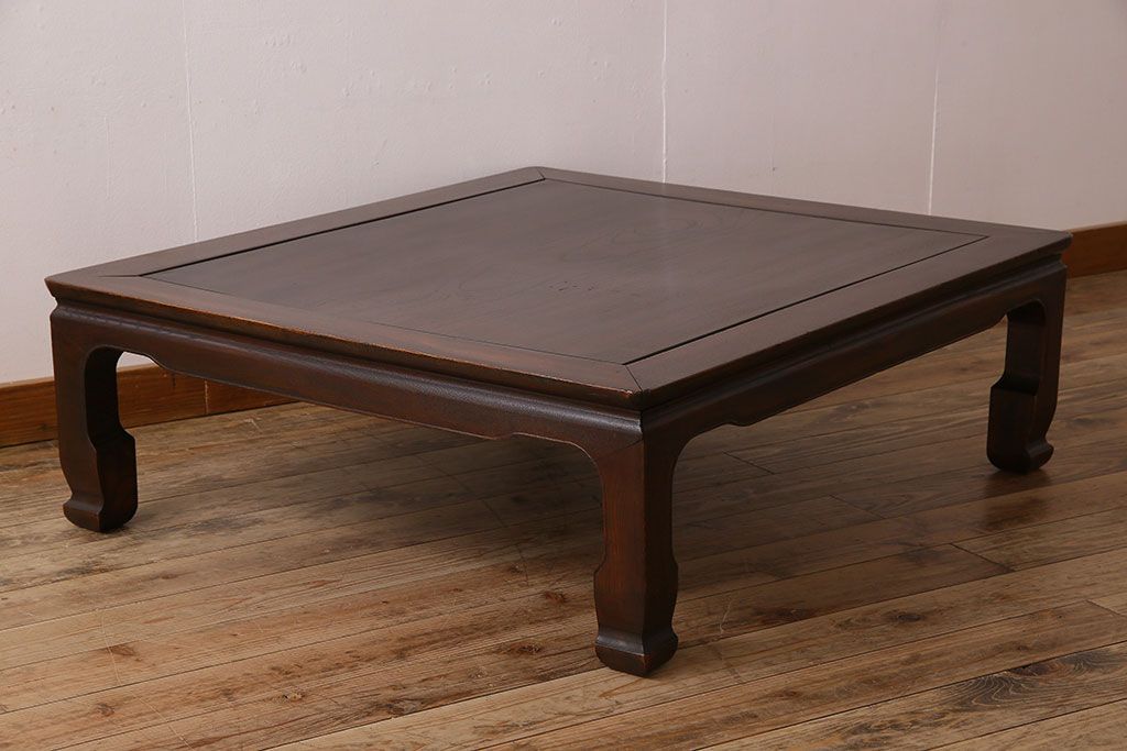 アンティーク家具　和製アンティーク　総欅製の古い座卓(センターテーブル)(3)