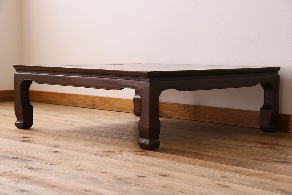 アンティーク家具　和製アンティーク　総欅製の古い座卓(センターテーブル)(3)