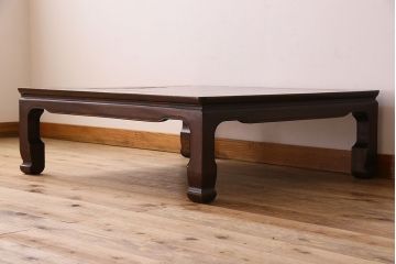 アンティーク家具　和製アンティーク　総欅製の古い座卓(センターテーブル)(3)