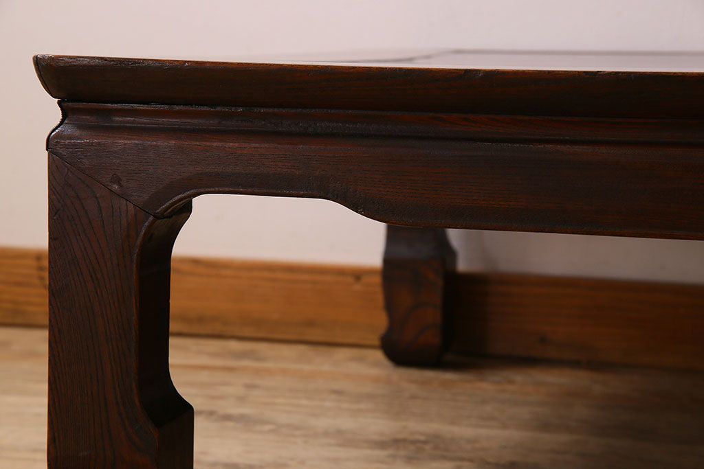 アンティーク家具　和製アンティーク　総欅製の古い座卓(センターテーブル)(3)