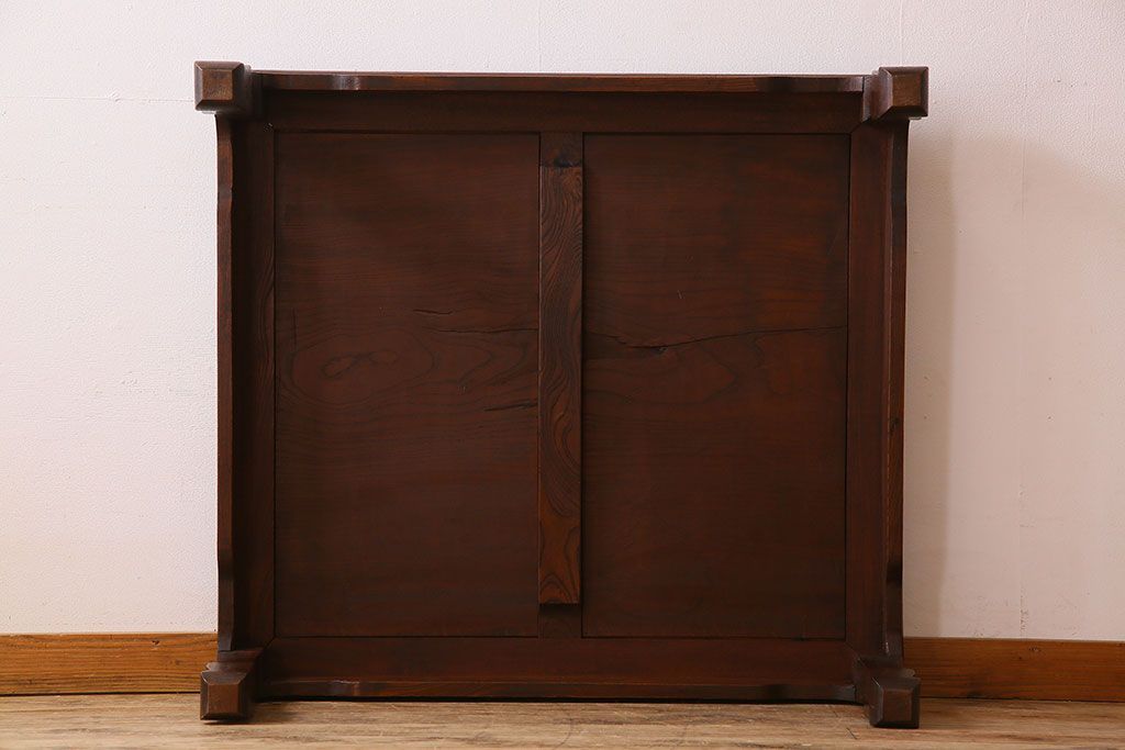 アンティーク家具　和製アンティーク　総欅製の古い座卓(センターテーブル)(3)