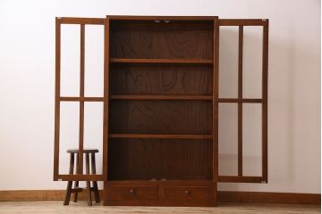 ヴィンテージ家具　ビンテージ　1960年代　樺材製　大ぶりな本箱(収納棚)(2)