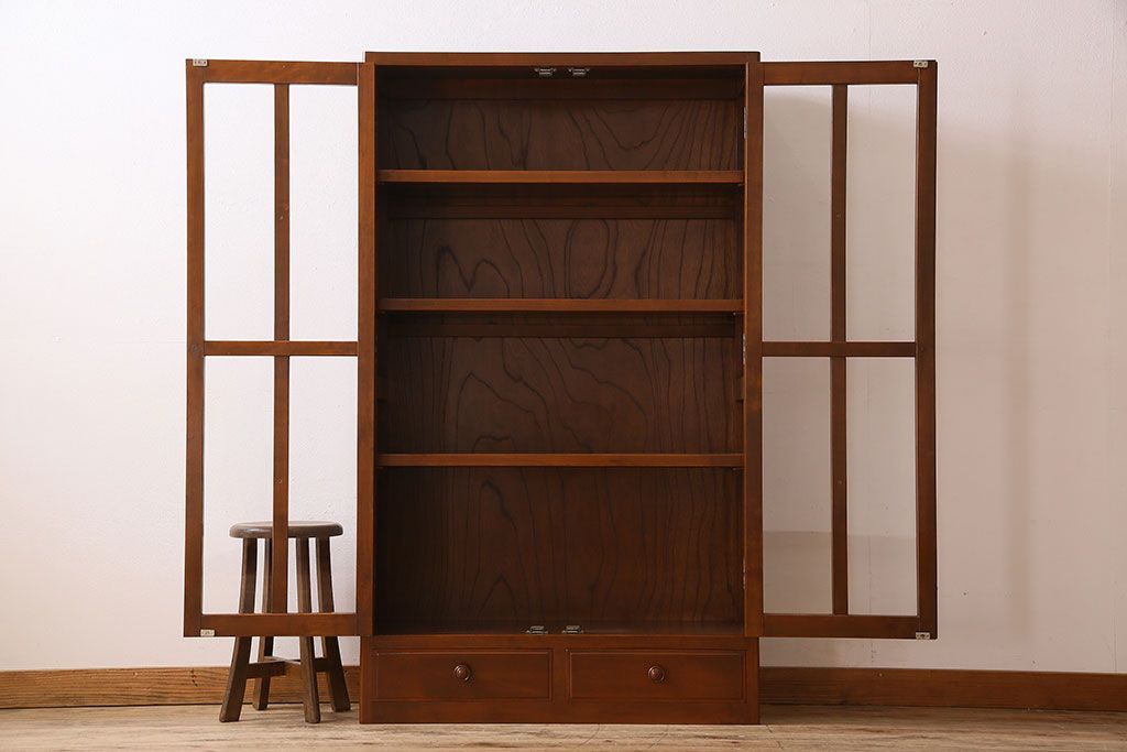 ヴィンテージ家具　ビンテージ　1960年代　樺材製　大ぶりな本箱(収納棚)(2)